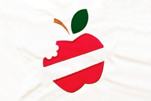 Apple with Bite Split Applique