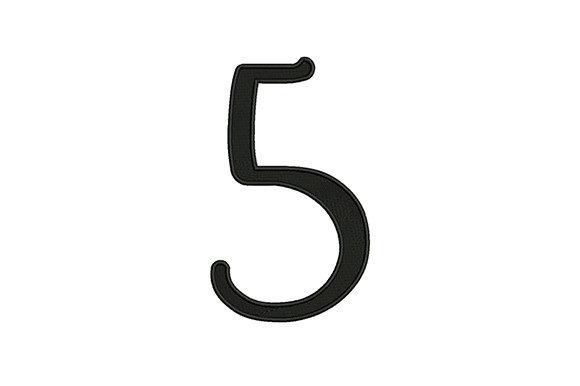 Number 5: A Clean, Confident Blackwork Embroidery Design