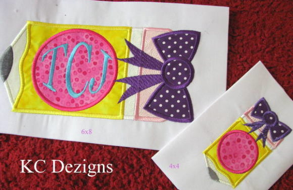 Pencil Monogram with Bow