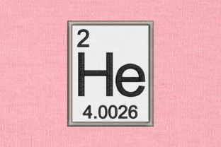 Periodic Element 2 He Helium Applique