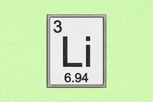Periodic Element 3 Li Lithium Applique