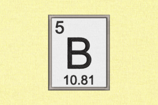 Periodic Element 5 B Boron Applique