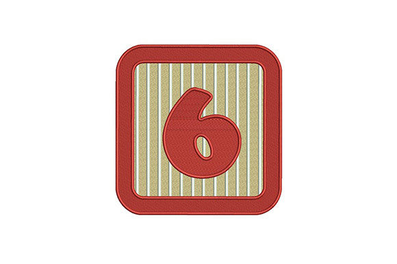 Red Frame Number Six: A Charming Embroidery Design for Meaningful Gifts
