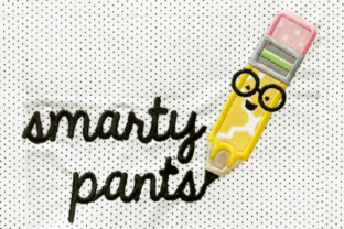 Smarty Pants Pencil Nerd Applique